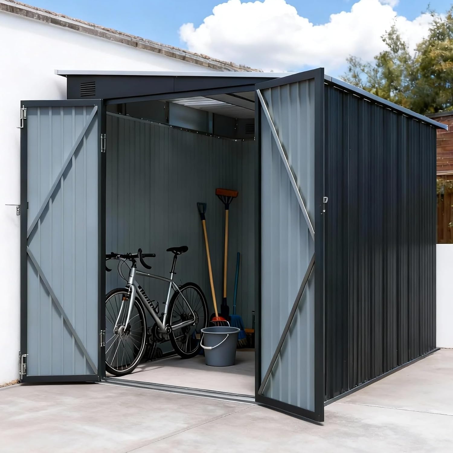 6x8 FT Metal Lean to Shed Lock - Outdoor Lighting Waterproof recension och pris