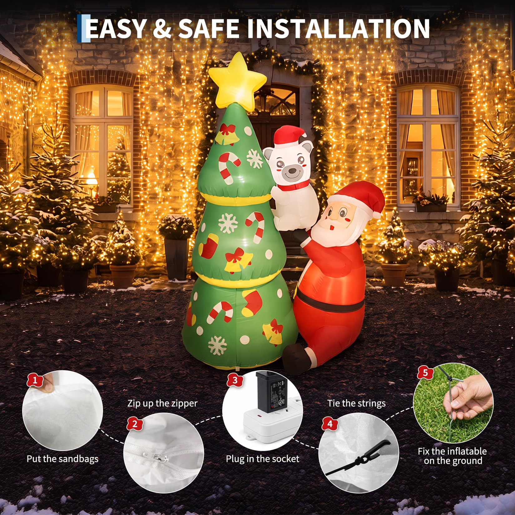 6ft LED Light-Up Inflatable Ch - Outdoor Lighting Effects recension och pris