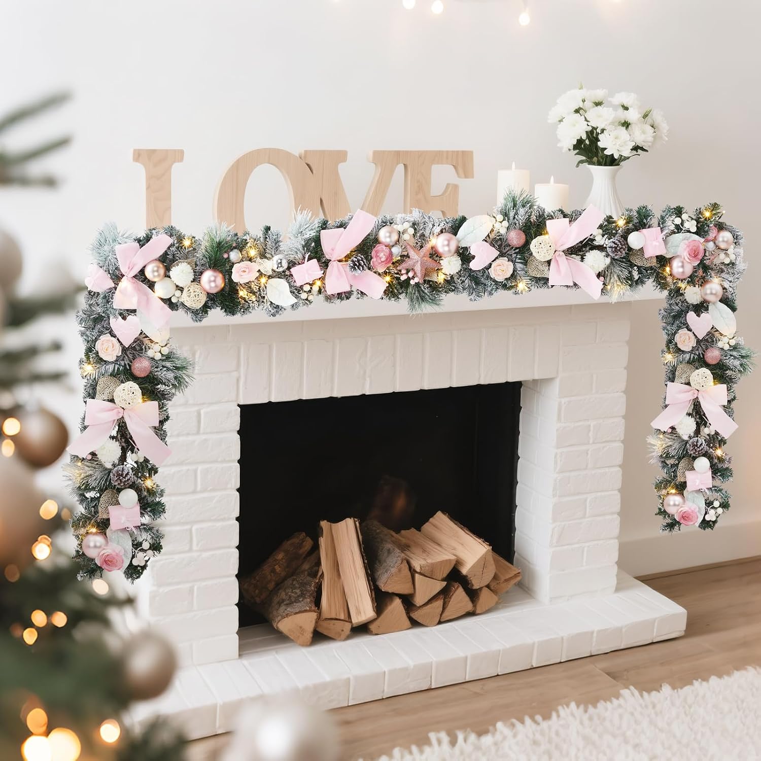 Garvee 24 INCH Christmas Wreat - Outdoor Lighting Effects recension och pris