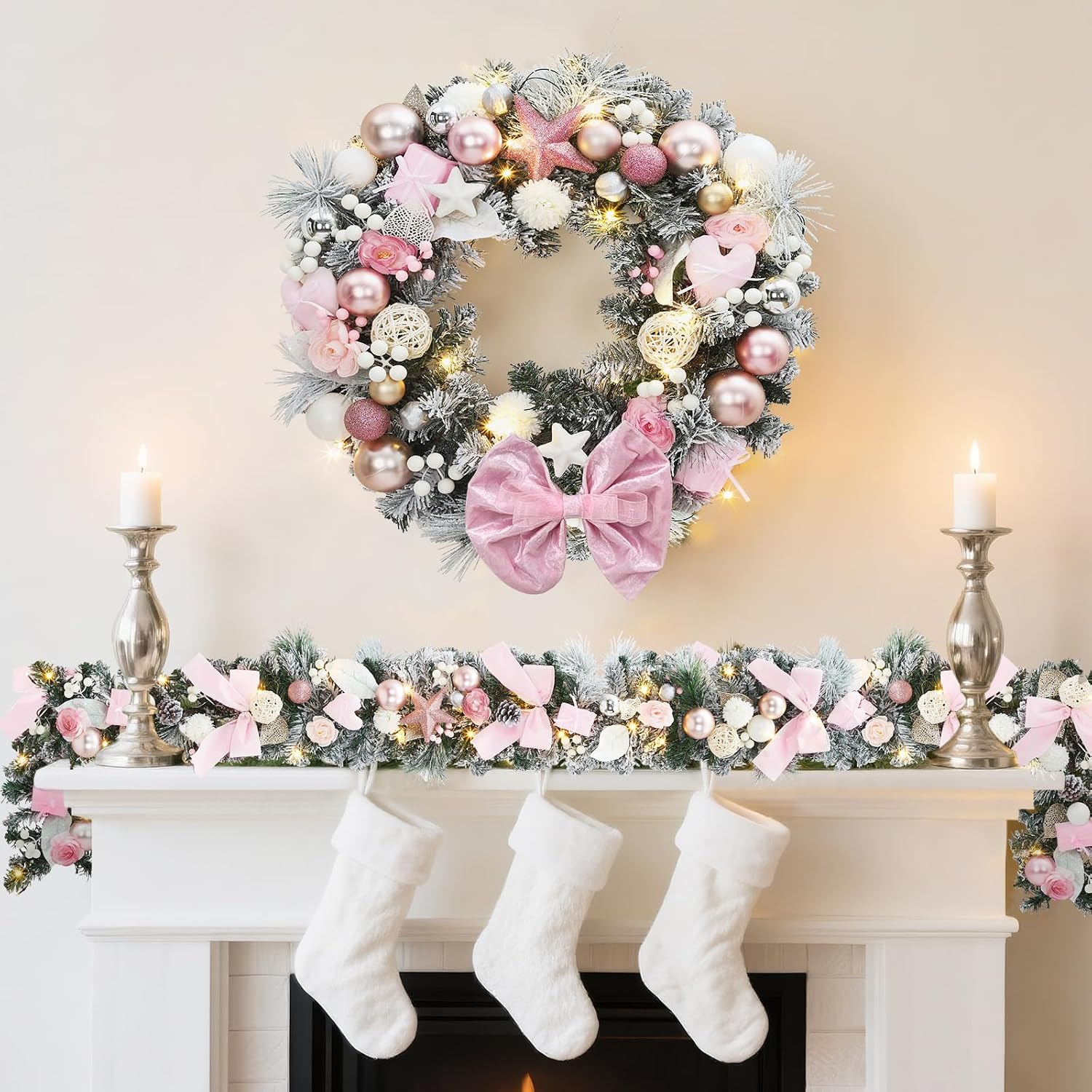Garvee 24 INCH Christmas Wreat - Outdoor Lighting Effects recension och pris
