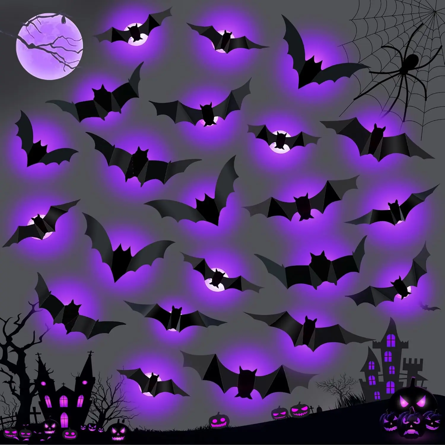 Halloween LED Bats Spider Deco - Outdoor Lighting Effects recension och pris