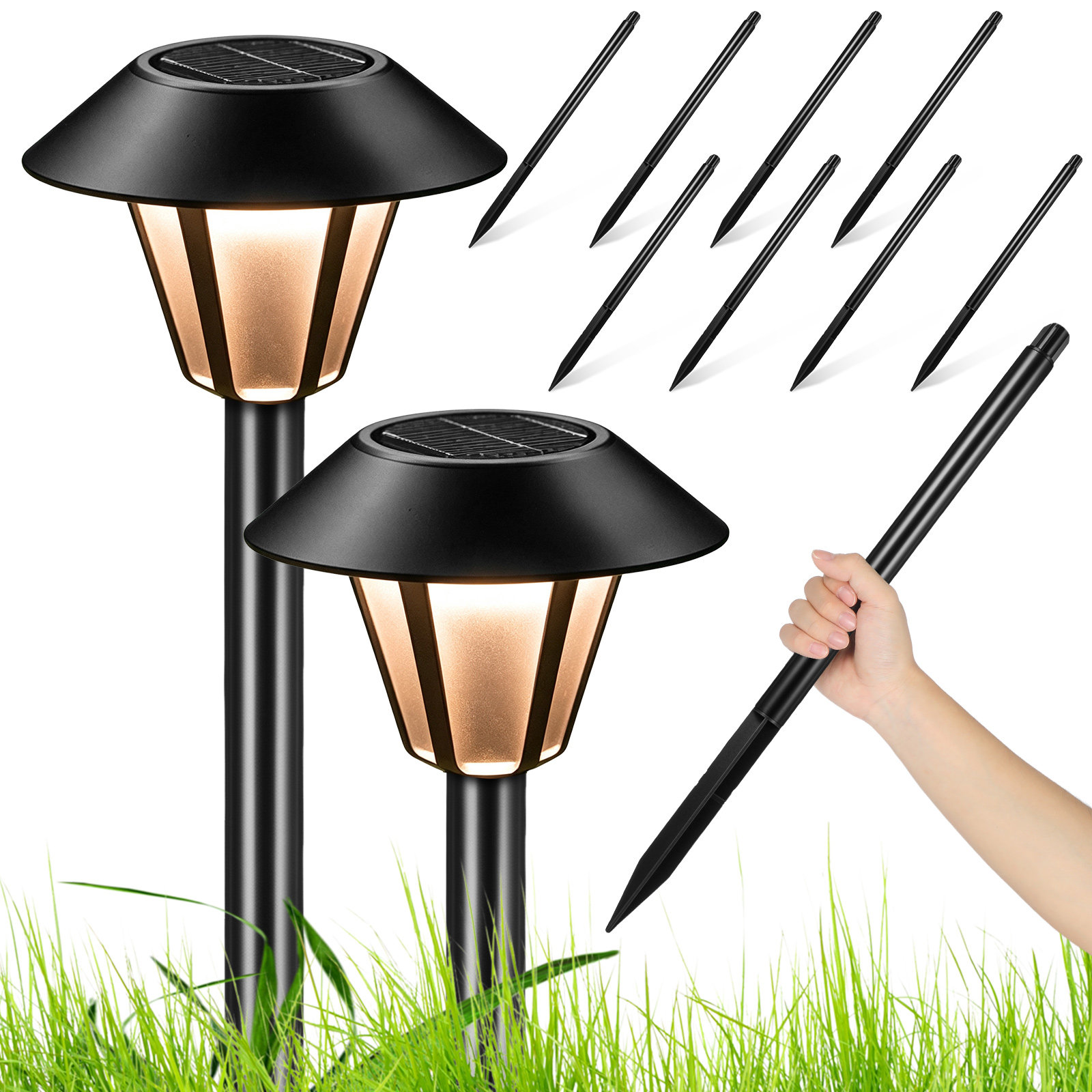 8Set Plastic Solar Light Stake - Outdoor Lighting Pathway recension och pris