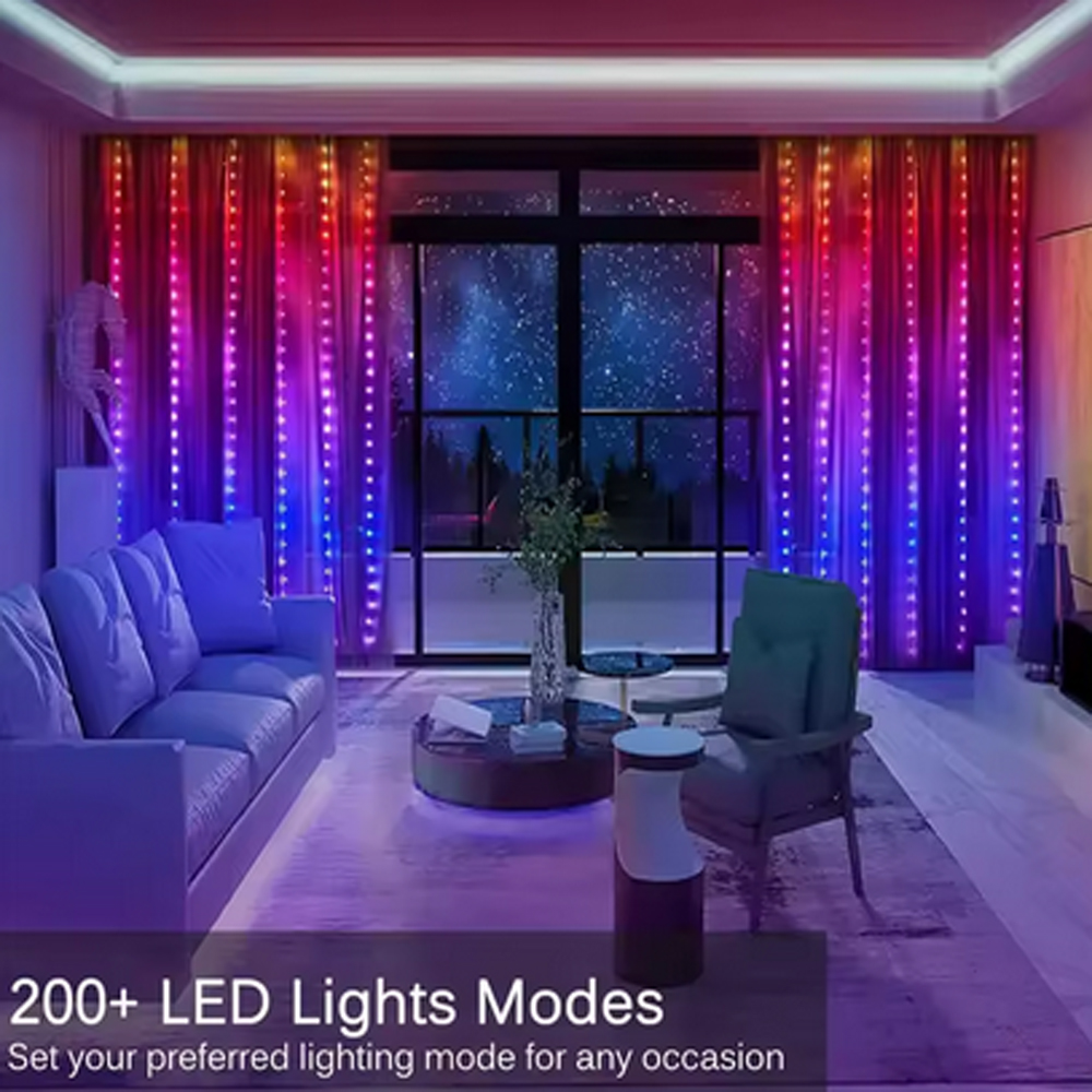 3M RGB Smart LED Curtain Light - Outdoor Lighting Effects recension och pris